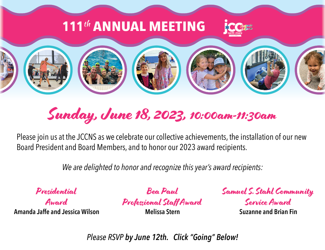 JCCNS 111th Annual Meeting: June 18, 2023 at 10am - Please click below to RSVP by June 12
