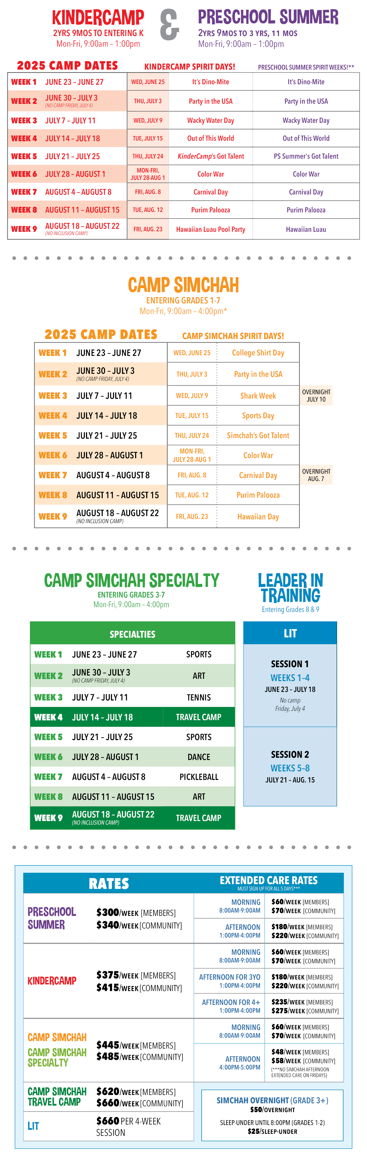 2025 Summer at the J Dates and Rates